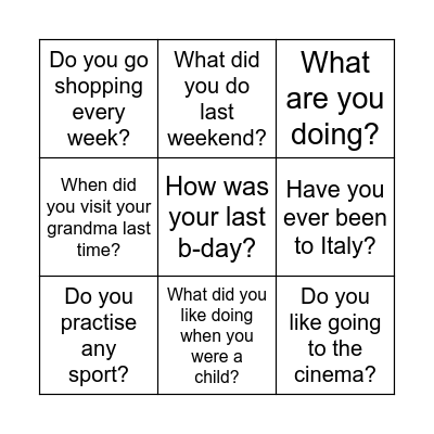 Crosses & Noughts Bingo Card