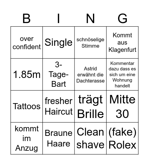 WHO IS THAT VERTRIEBLER Bingo Card