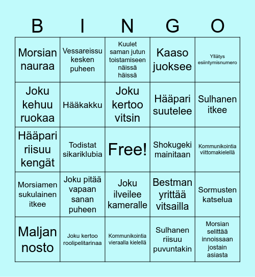 Hääbingo Card