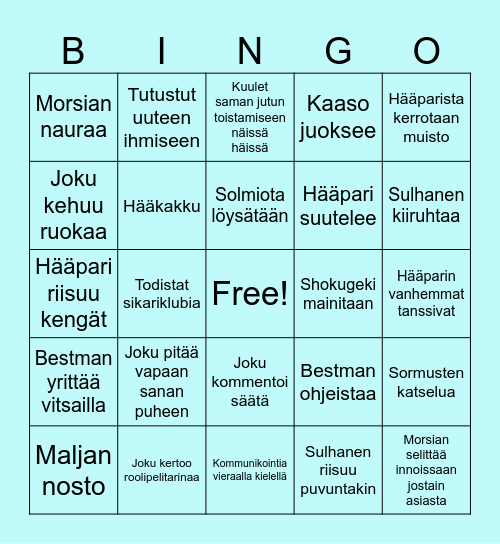 Hääbingo Card