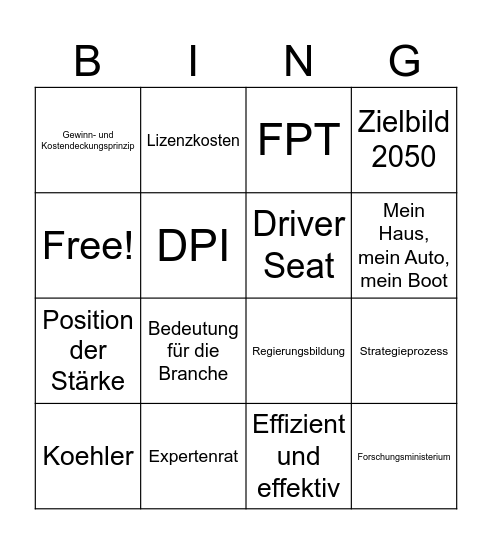 PTS Versammlung Bingo Card