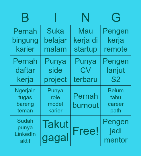 DM 28 Bingo Card