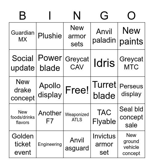 Fleetweek 2955 Bingo Card