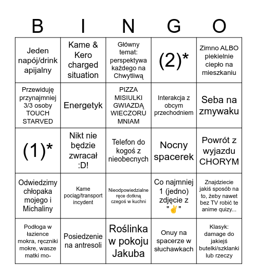 MAJÓWKA 2025 Bingo Card