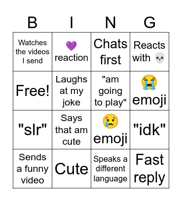 Kelly bingo Card