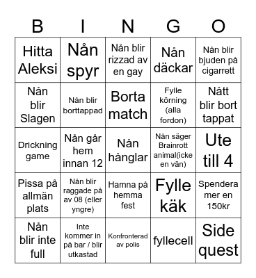 Valborg freaky Bingo Card