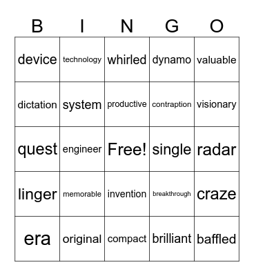 Grade 3, Module 8 Vocabulary Bingo Card