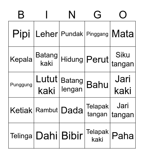 IZIN SENTUHAN Bingo Card