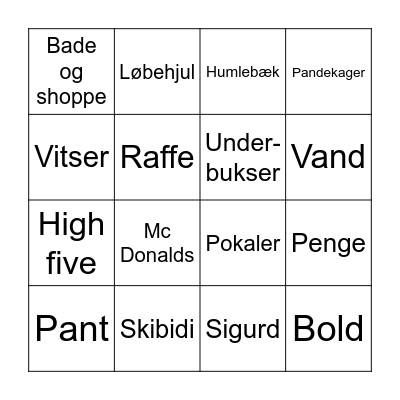 Esbens konfi-bingo Card