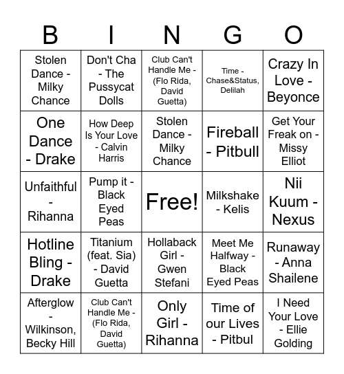 10+10+10 Bingo Card