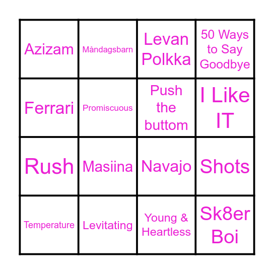 GLADA VAPPEN 2025 Bingo Card