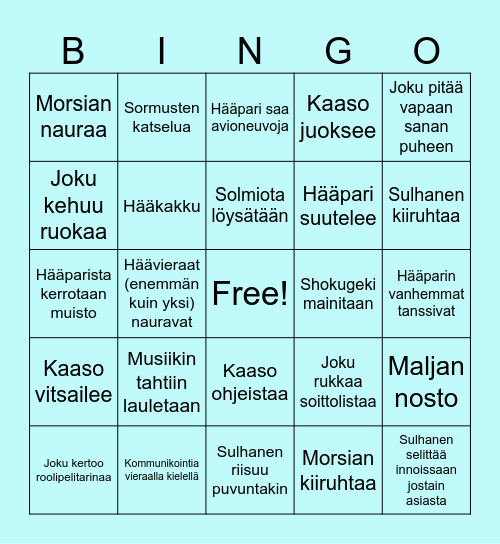 Hääbingo Card