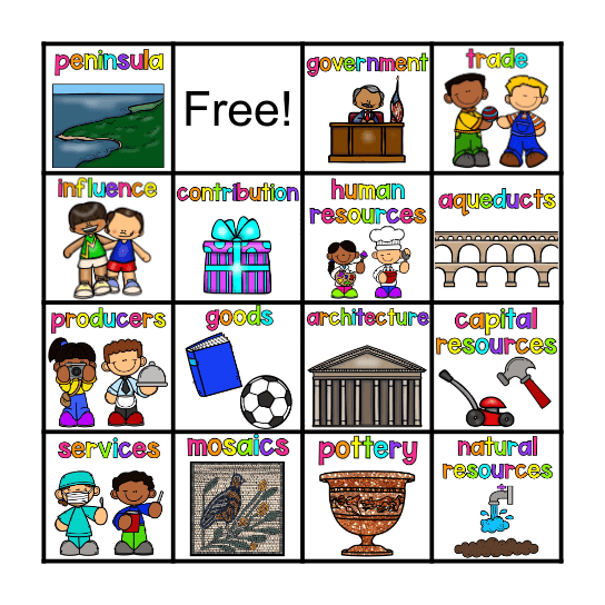 Ancient Rome Bingo Card