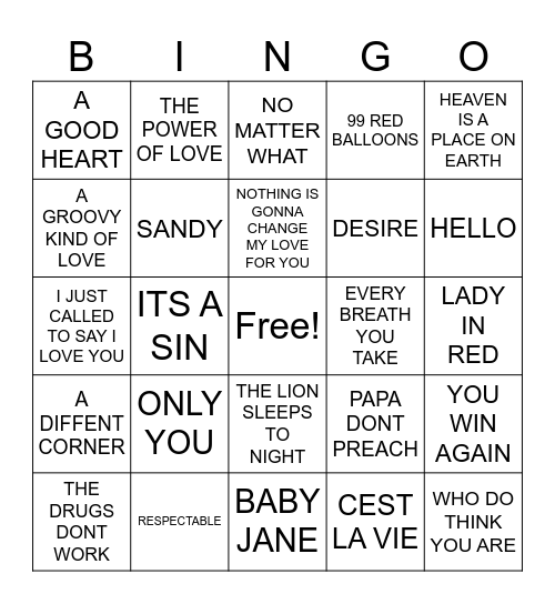 BINGO 1 Bingo Card