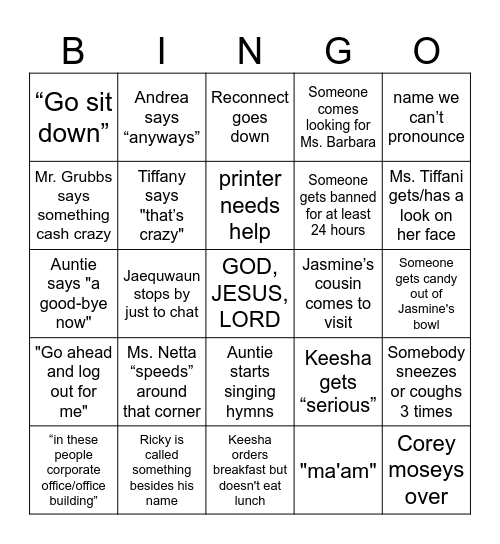 COFFEE TIME Bingo Card