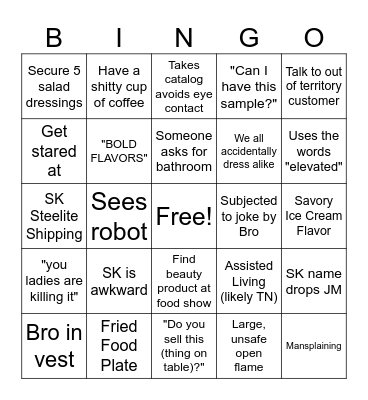 Fried Food Sampler Plate Bingo Card
