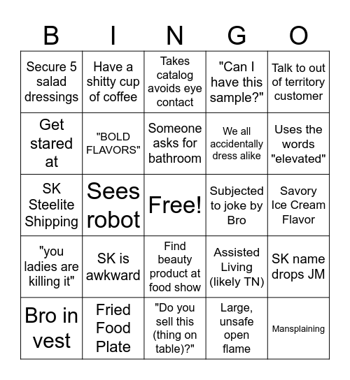 Fried Food Sampler Plate Bingo Card