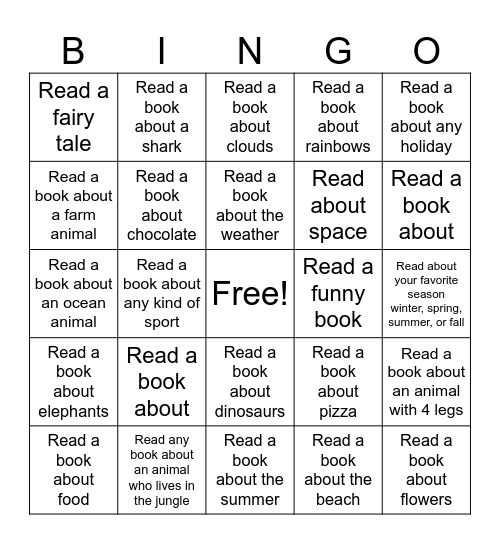 Ms. Surles' Students' READING BINGO Card