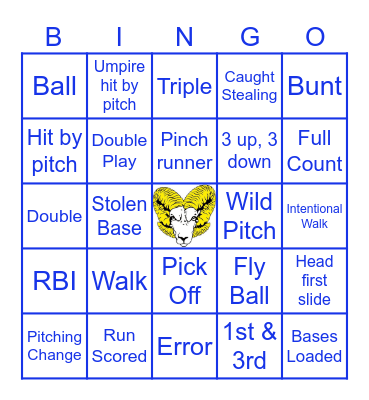 Robinson Baseball Bingo Card