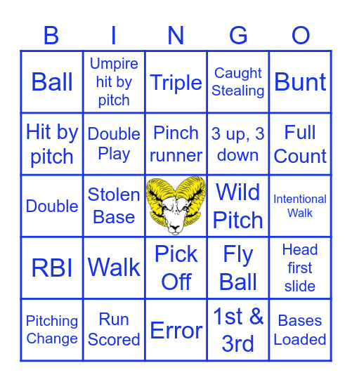 Robinson Baseball Bingo Card