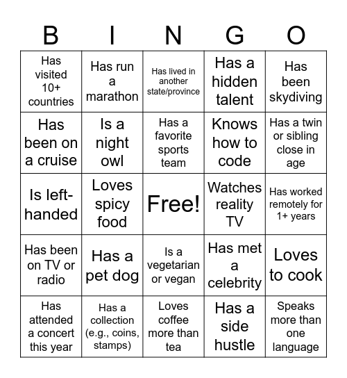 Psi Class Bingo! Bingo Card