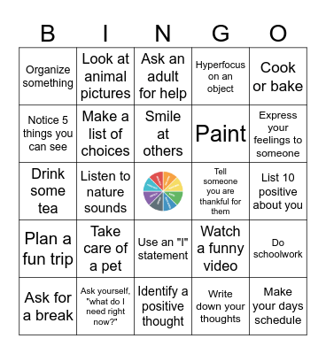 Sources of Strength BINGO Card
