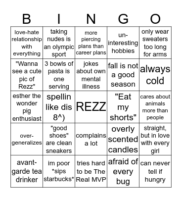 bingoroni Bingo Card