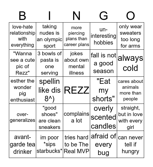 bingoroni Bingo Card