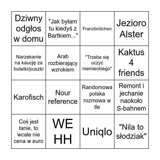 HAMBINGO Card
