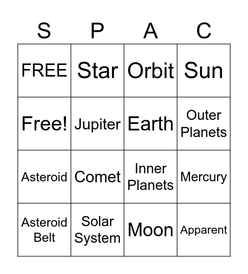 Topic 6 BINGO Card