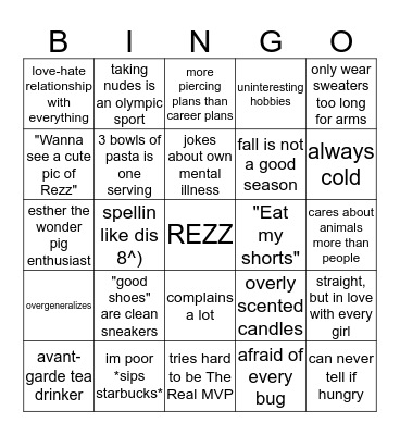 bingoroni Bingo Card