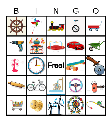 Wheels Bingo Card