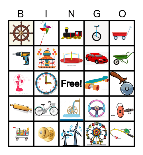 Wheels Bingo Card