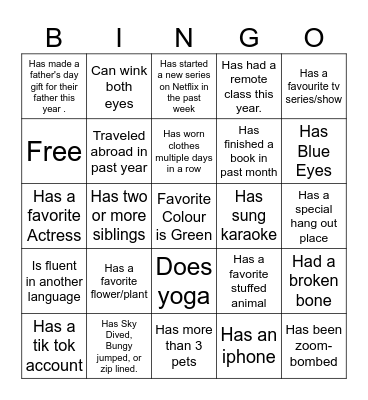 Ice-Ice Breaker! Bingo Card