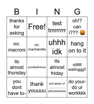 career clusters BINGO Card