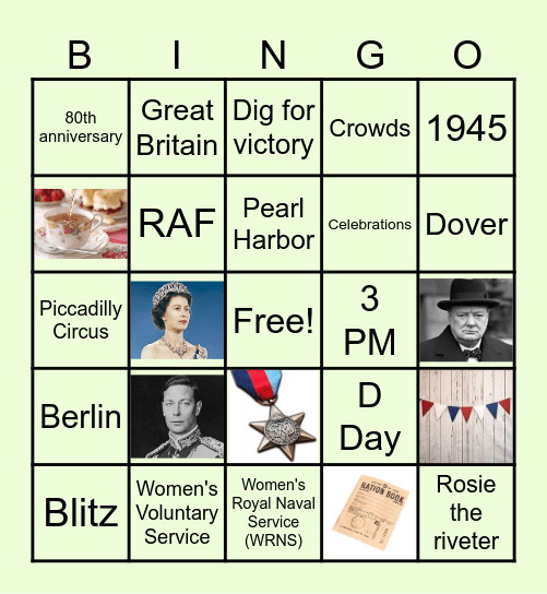 VE Day Bingo Card