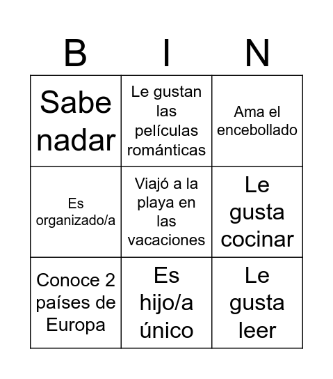 Bingo Card