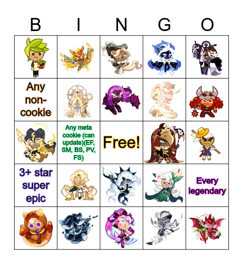 Crk gacha bingo Card