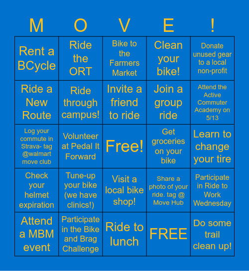 MAY BIKE MONTH BINGO Card