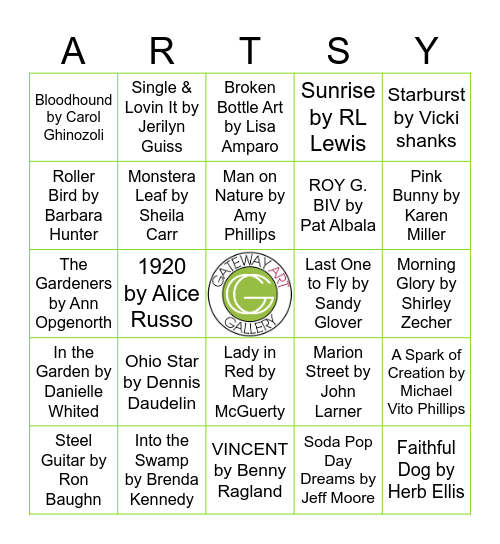 ART GALLERY BINGO Card