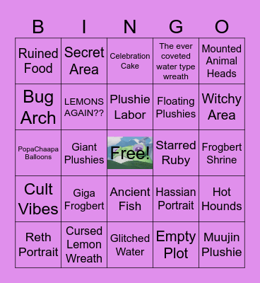 Plot Tour BINGO Card