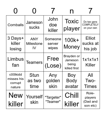 BINGO BUT FORSAKED Bingo Card