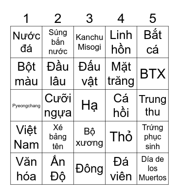 Cultural Mosaic Bingo Card