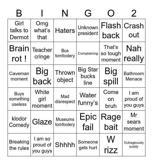 Dc trip Bingo round 2 Bingo Card
