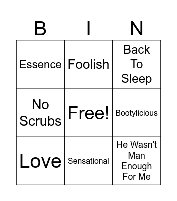 BOLTS & BINGO R&B Bingo Card
