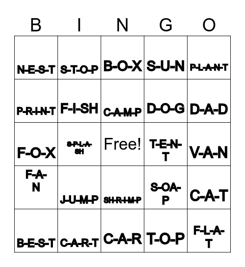 4-5 SEGMENTATION Bingo Card