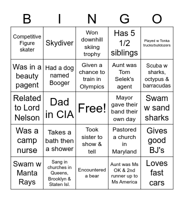 Do you know your friends? Bingo Card