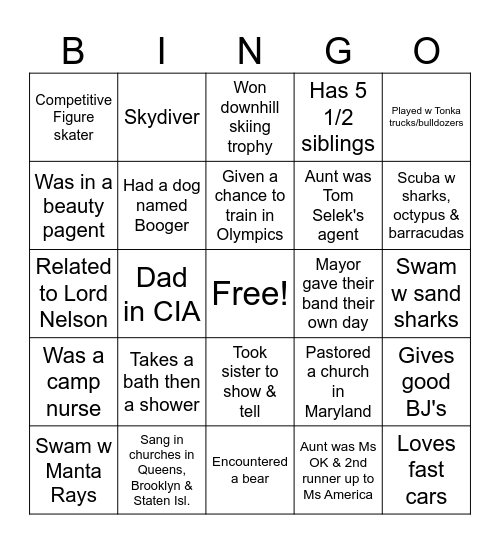 Do you know your friends? Bingo Card
