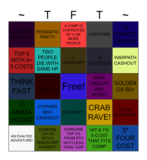 SET 14 SHENANIGANS Bingo Card