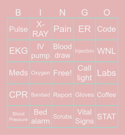 HAPPY NURSE'S WEEK Bingo Card